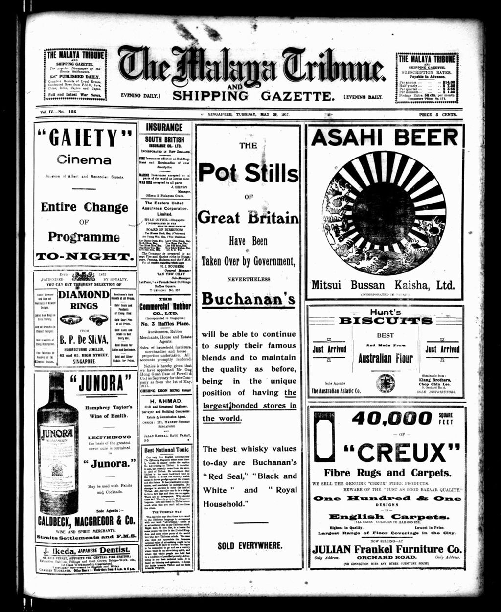 Miniature of Malaya Tribune 29 May 1917