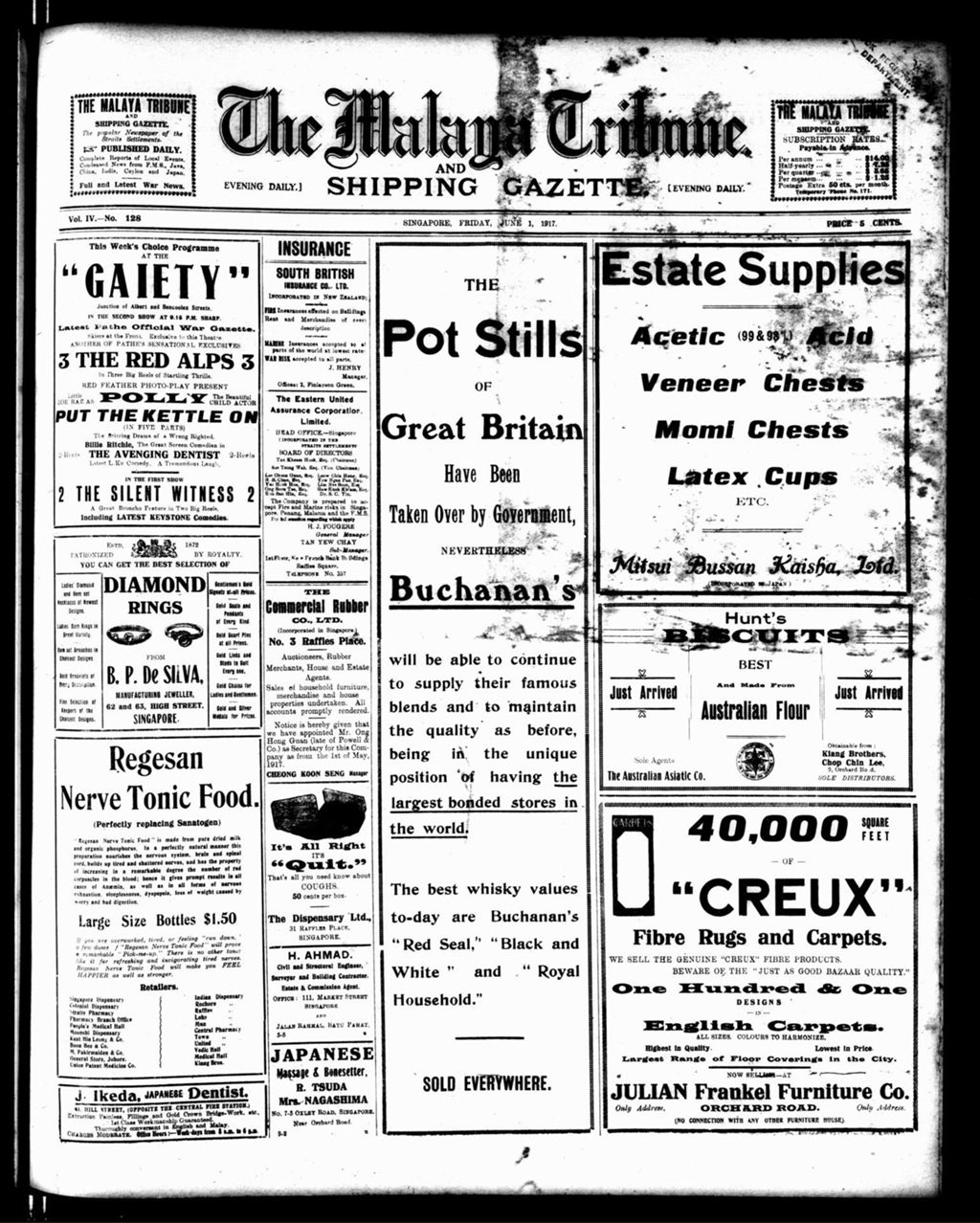 Miniature of Malaya Tribune 01 June 1917