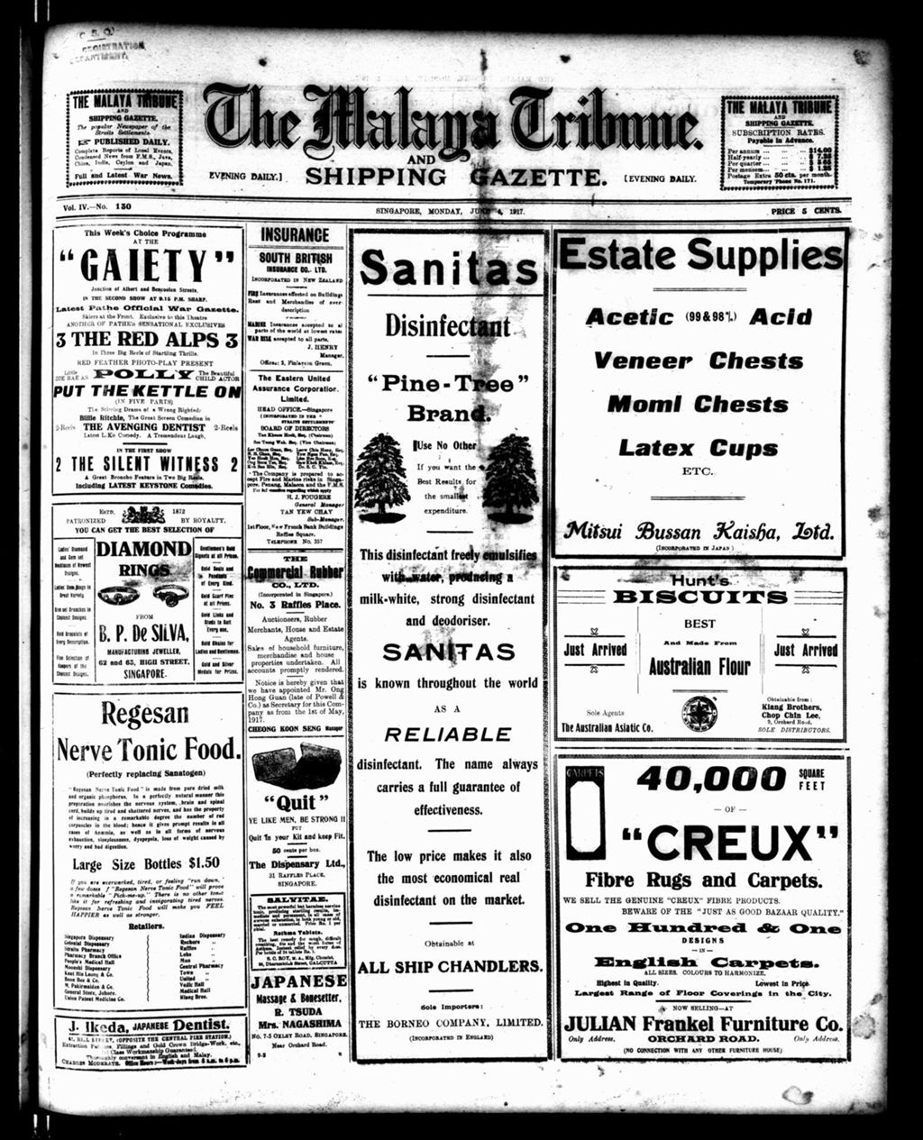 Miniature of Malaya Tribune 04 June 1917