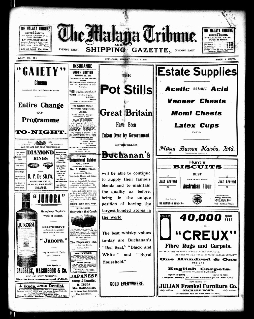 Miniature of Malaya Tribune 05 June 1917