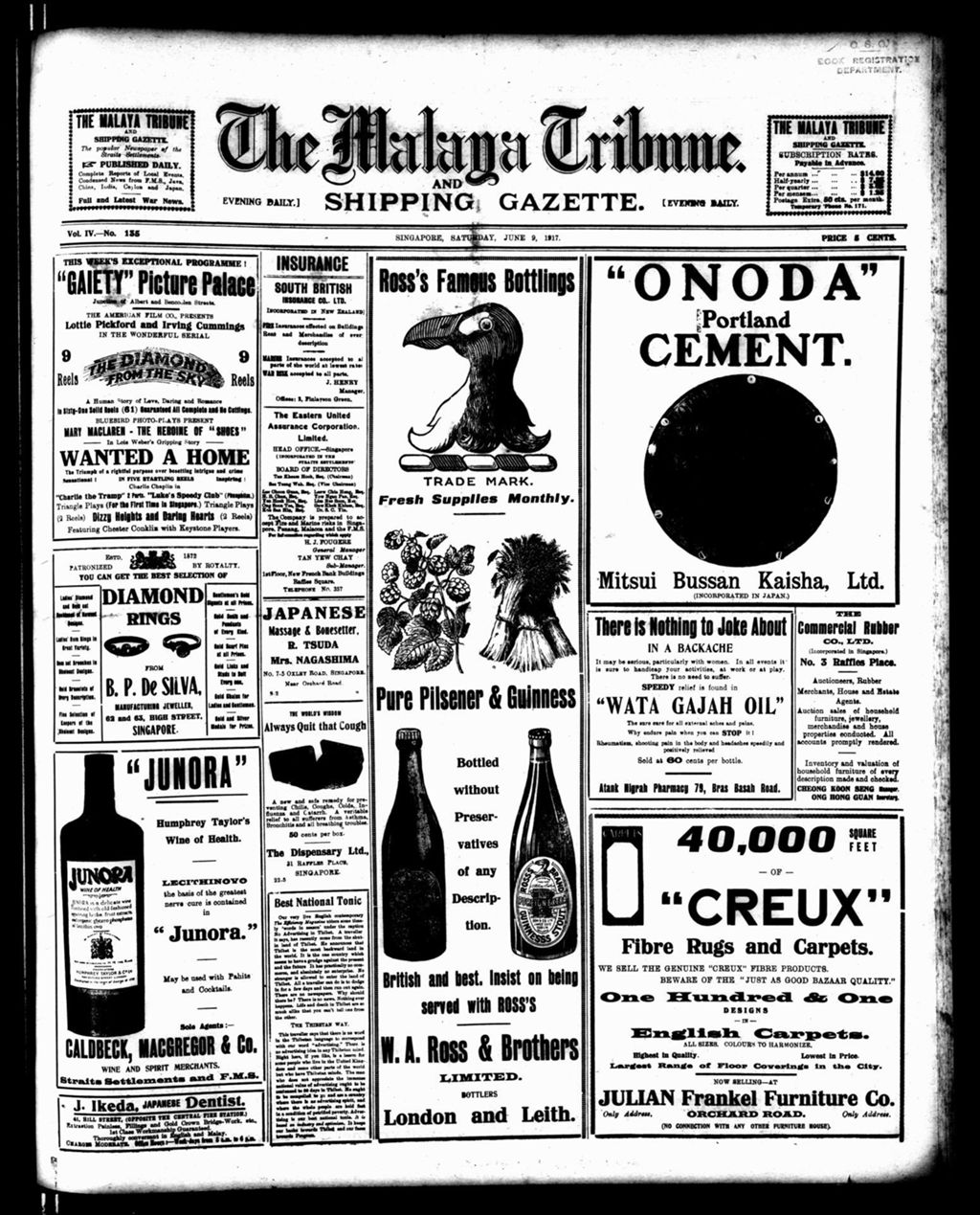 Miniature of Malaya Tribune 09 June 1917