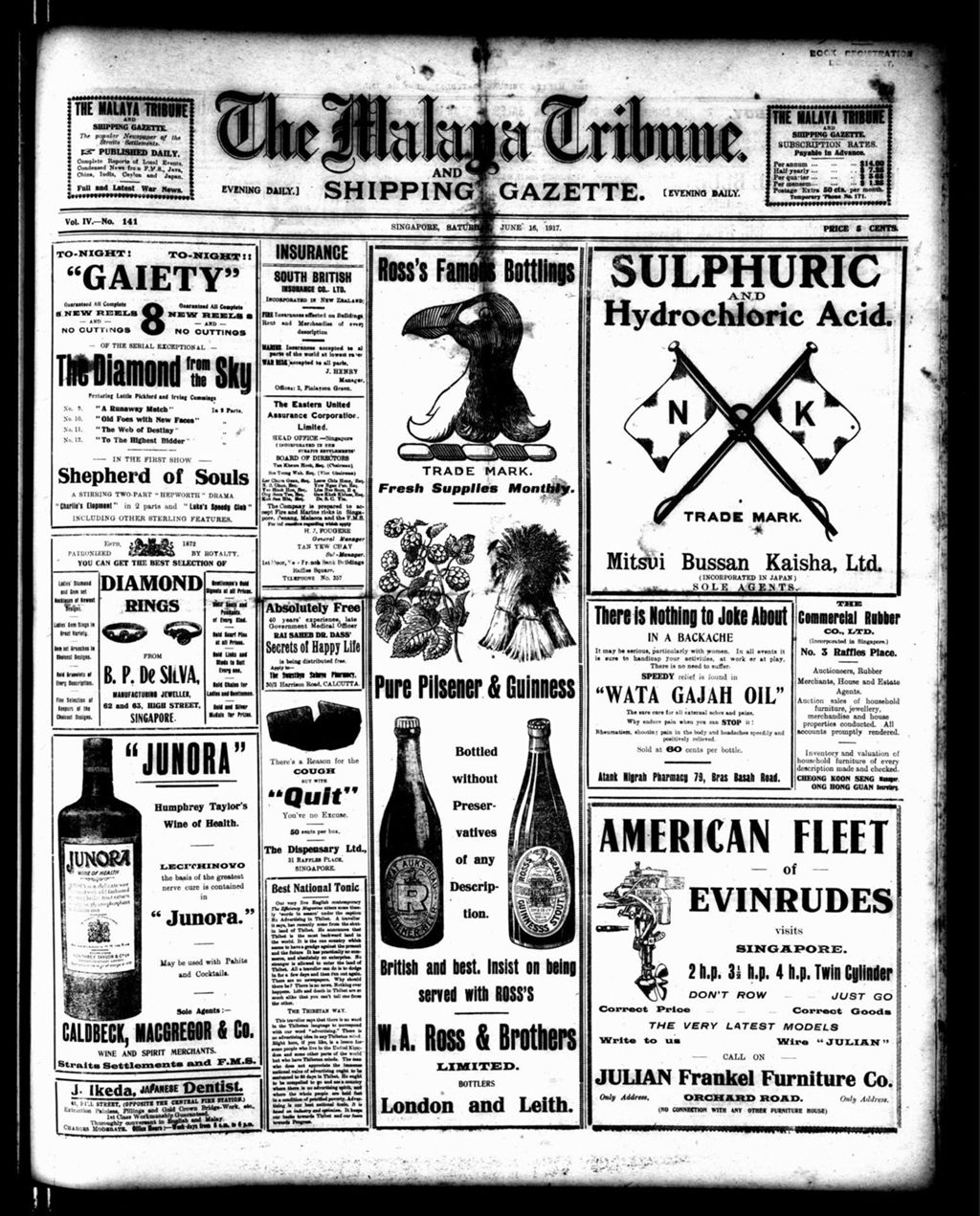 Miniature of Malaya Tribune 16 June 1917