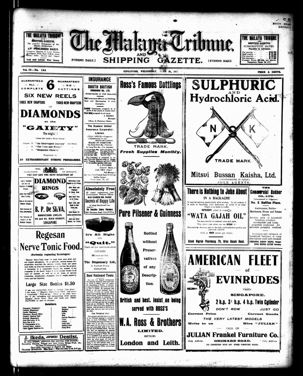 Miniature of Malaya Tribune 20 June 1917