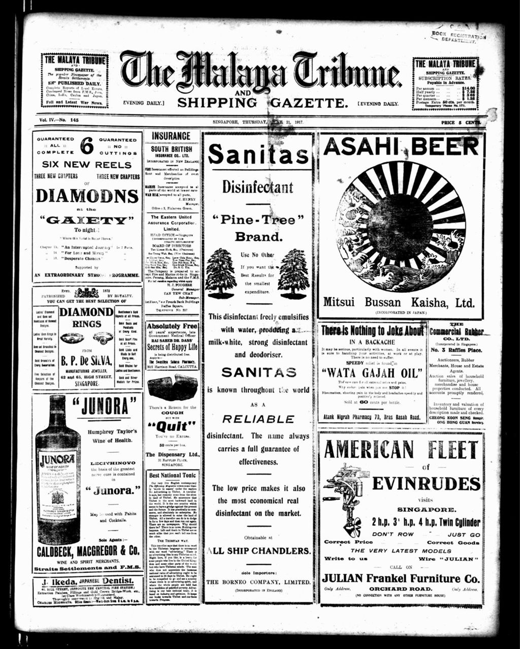 Miniature of Malaya Tribune 21 June 1917