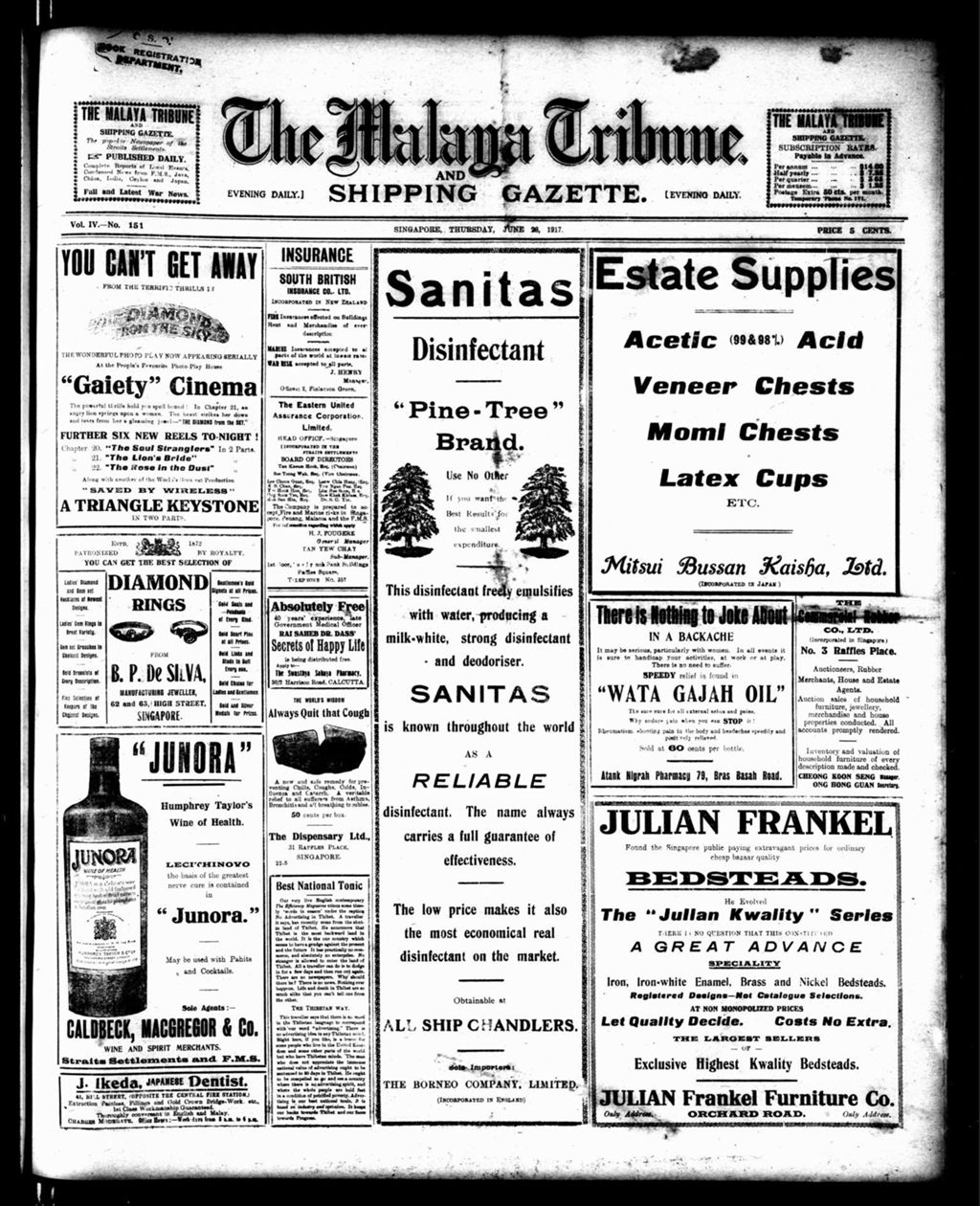 Miniature of Malaya Tribune 28 June 1917