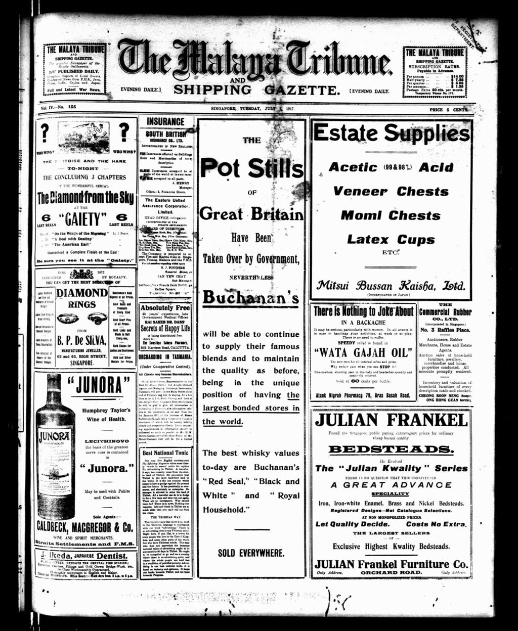 Miniature of Malaya Tribune 03 July 1917