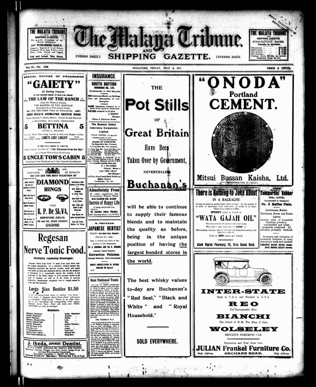 Miniature of Malaya Tribune 06 July 1917