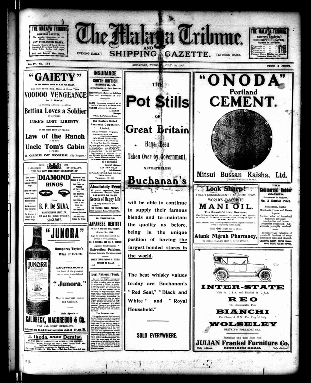 Miniature of Malaya Tribune 10 July 1917