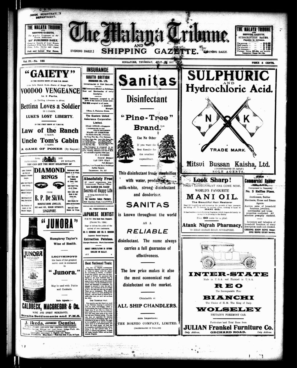 Miniature of Malaya Tribune 12 July 1917