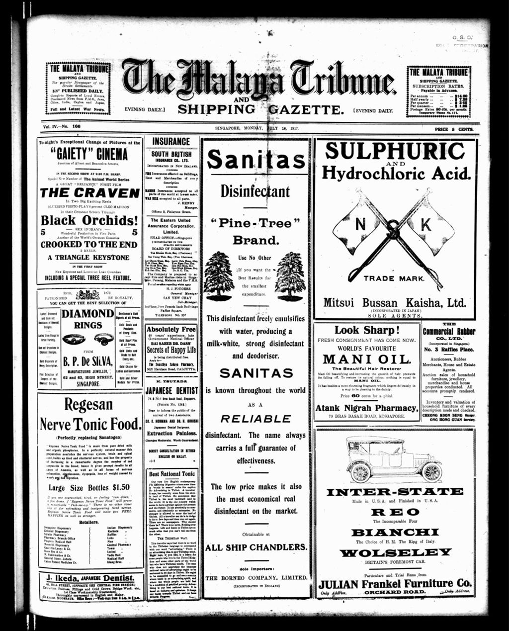 Miniature of Malaya Tribune 16 July 1917