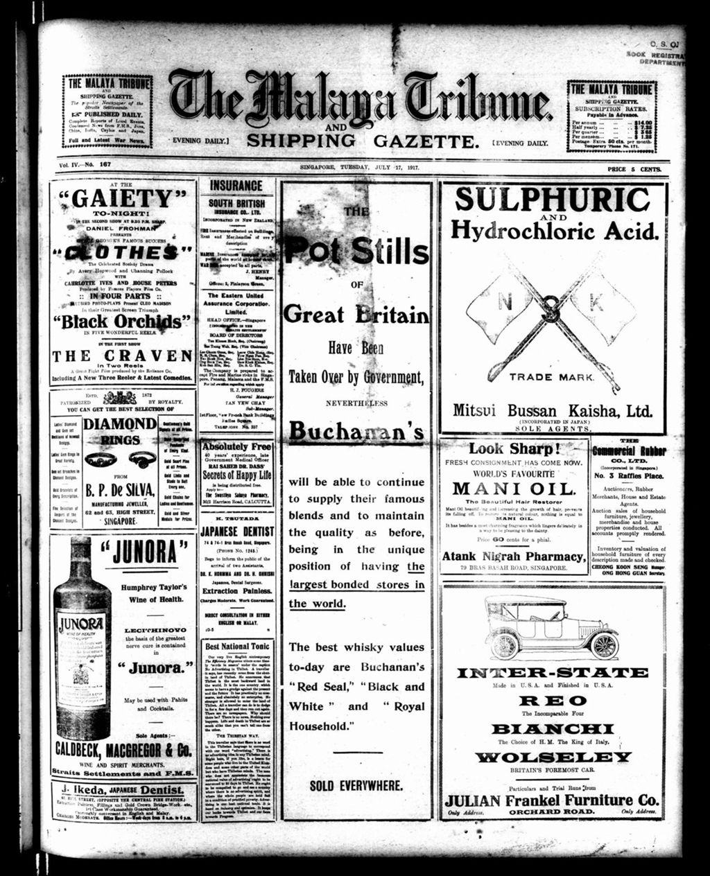 Miniature of Malaya Tribune 17 July 1917