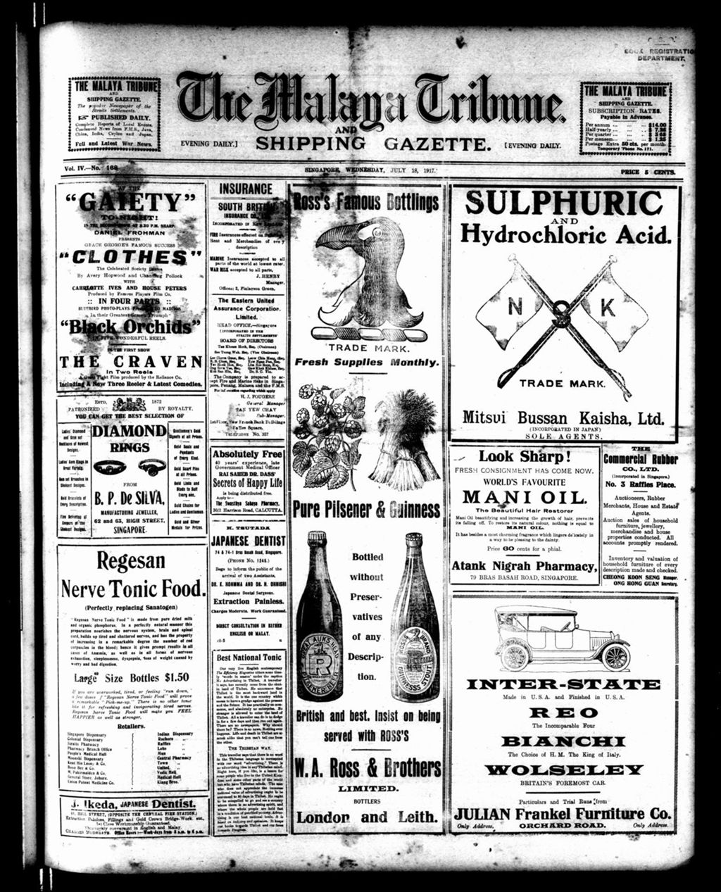 Miniature of Malaya Tribune 18 July 1917