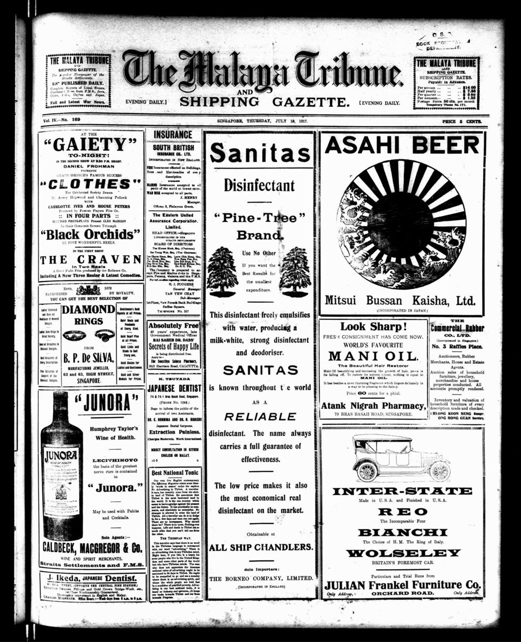 Miniature of Malaya Tribune 19 July 1917