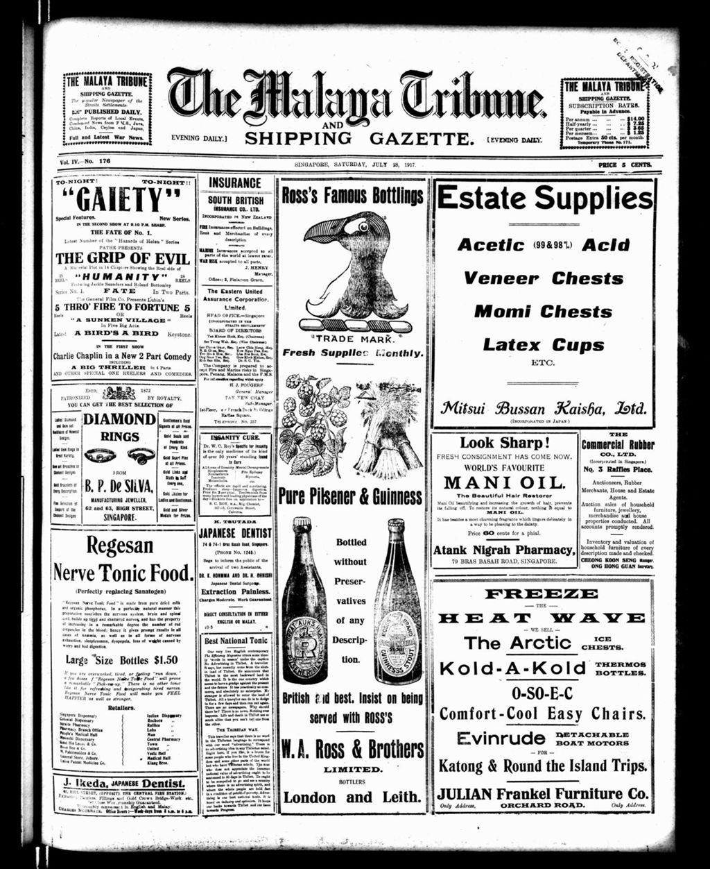 Miniature of Malaya Tribune 28 July 1917