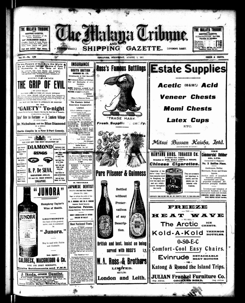 Miniature of Malaya Tribune 01 August 1917