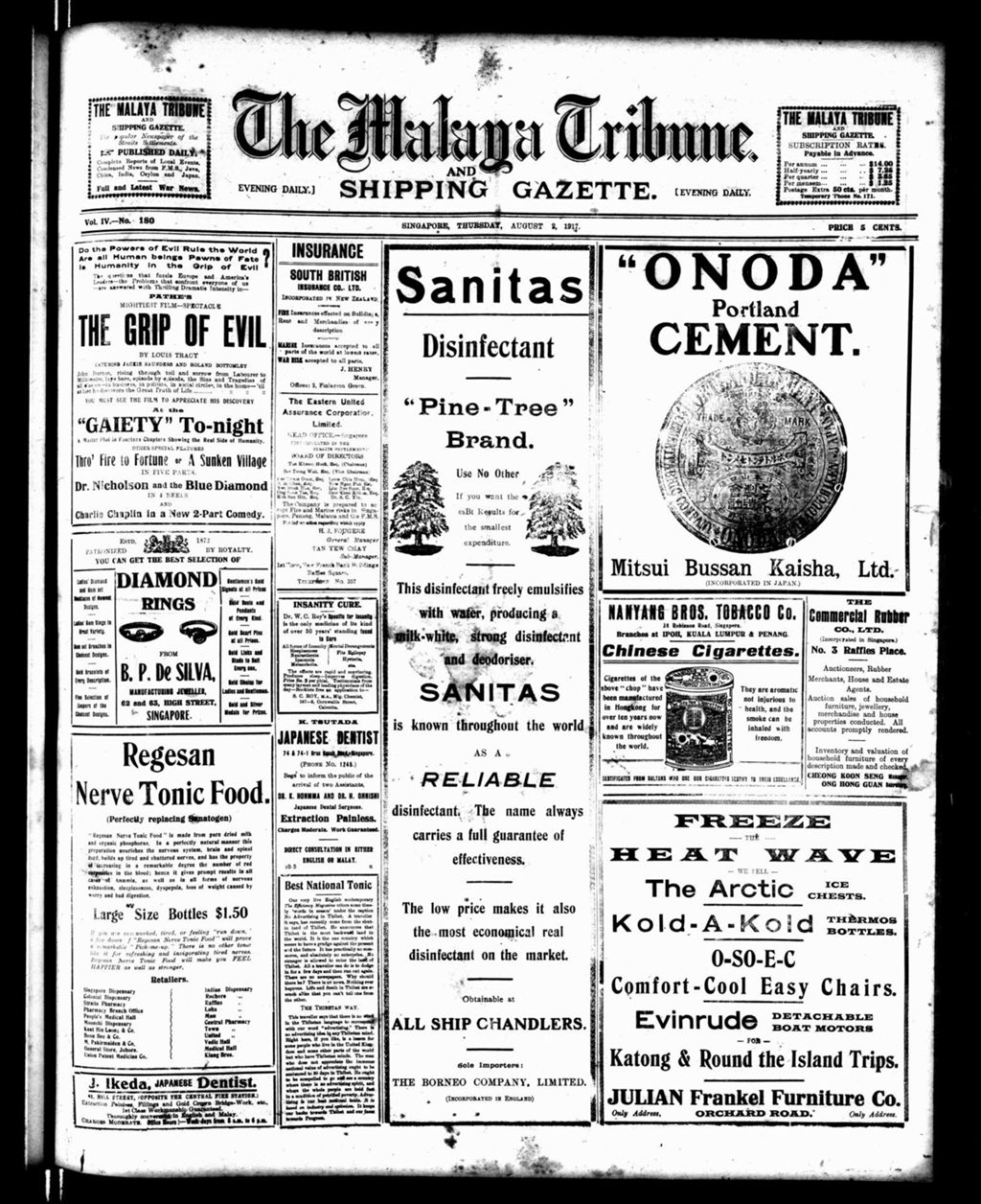 Miniature of Malaya Tribune 02 August 1917