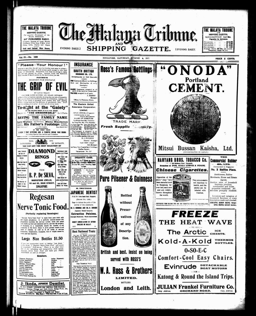 Miniature of Malaya Tribune 04 August 1917