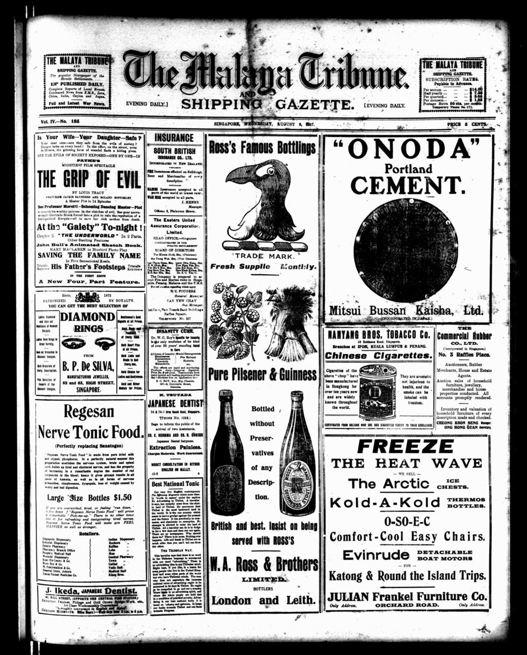 Miniature of Malaya Tribune 08 August 1917