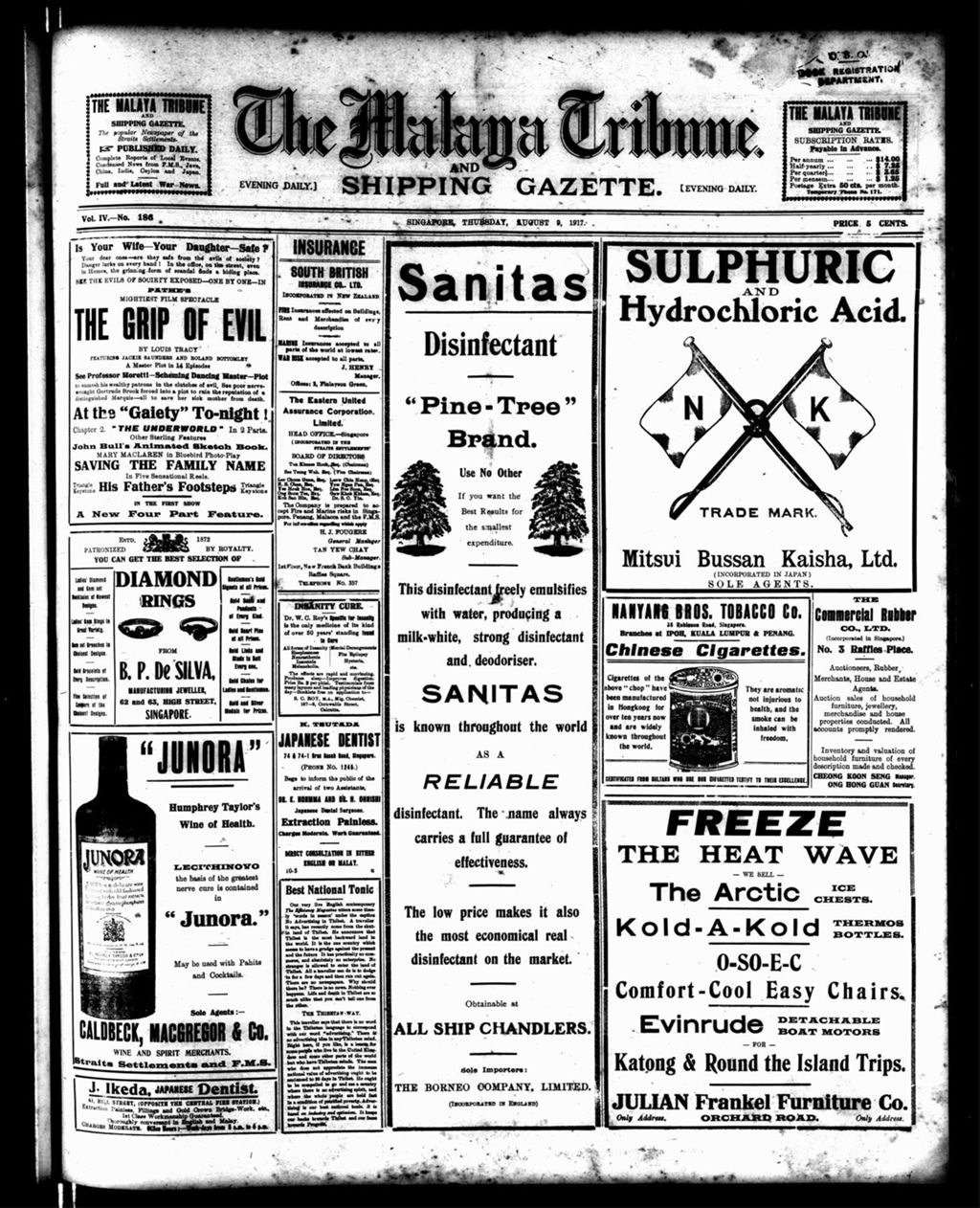 Miniature of Malaya Tribune 09 August 1917