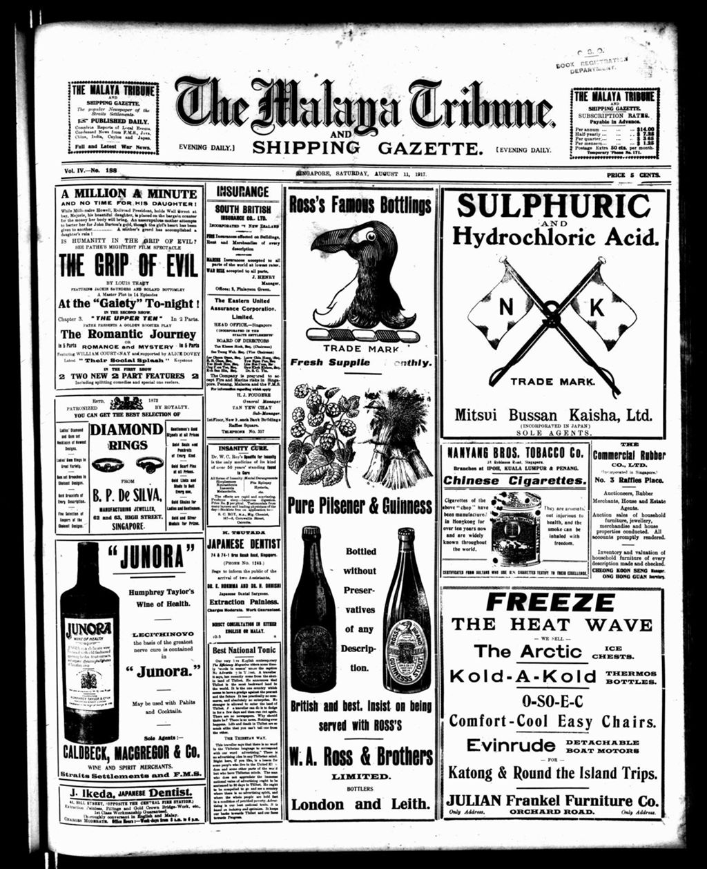 Miniature of Malaya Tribune 11 August 1917