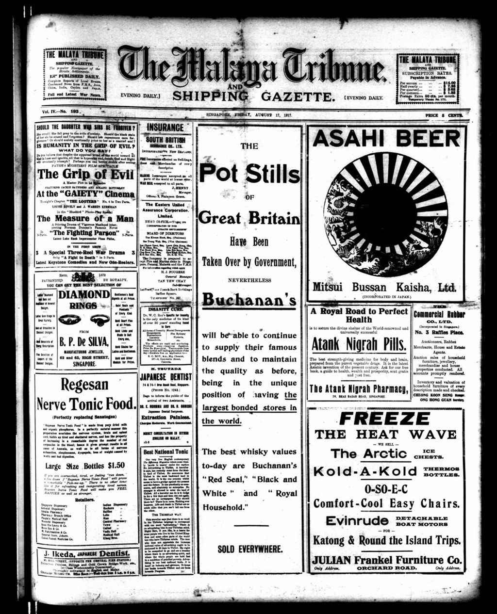 Miniature of Malaya Tribune 17 August 1917