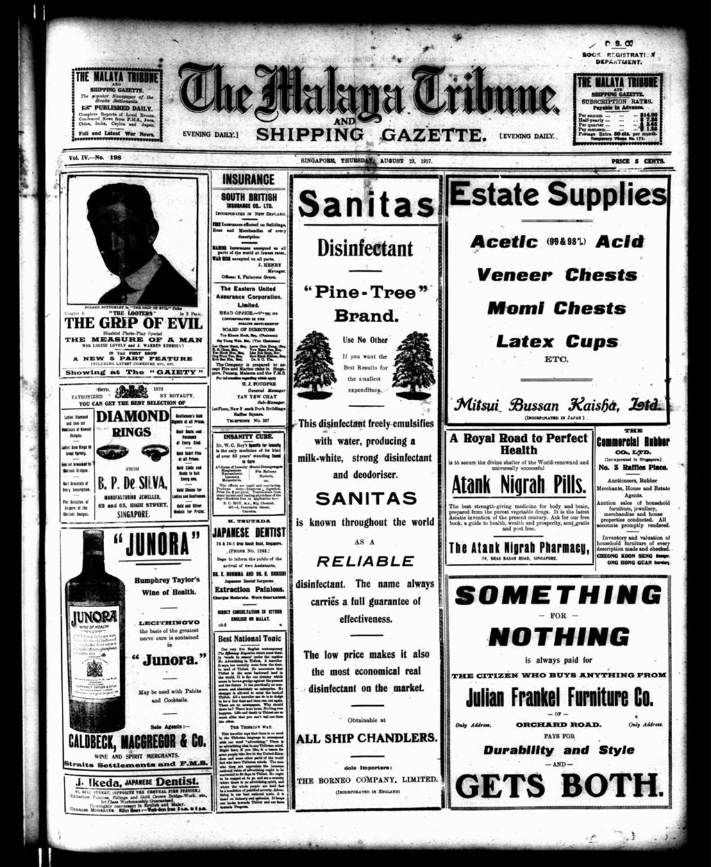 Miniature of Malaya Tribune 23 August 1917