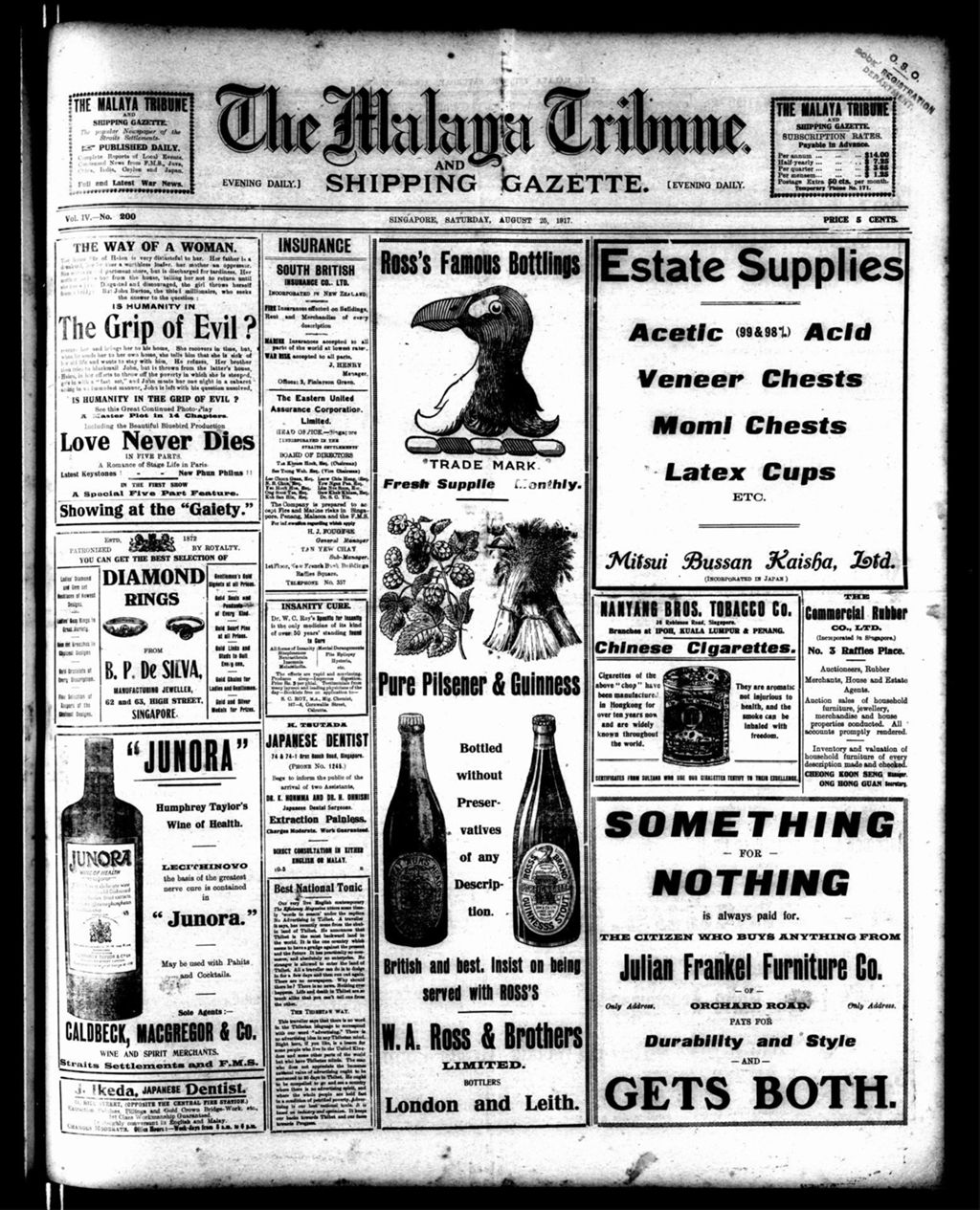 Miniature of Malaya Tribune 25 August 1917