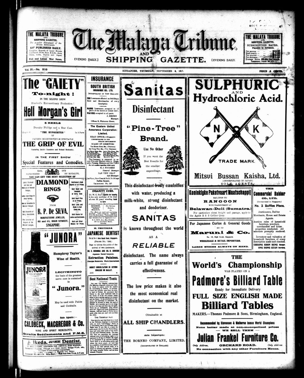 Miniature of Malaya Tribune 06 September 1917