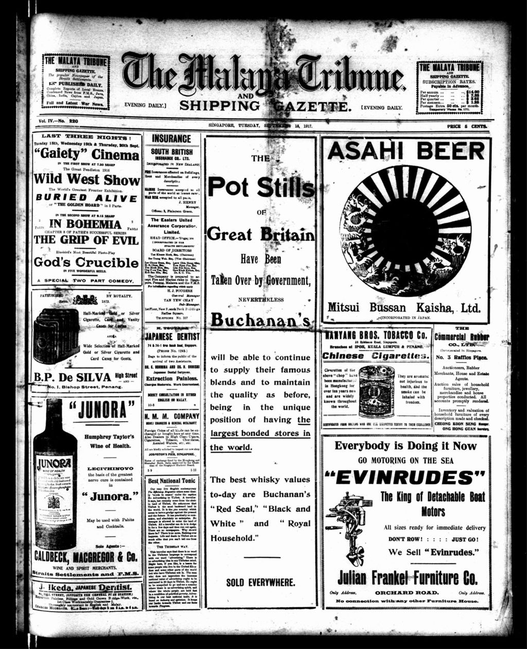 Miniature of Malaya Tribune 18 September 1917