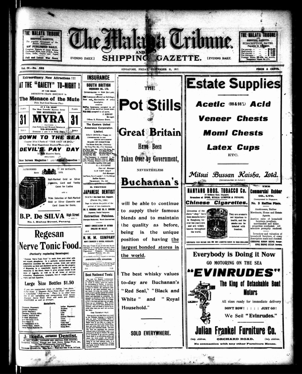 Miniature of Malaya Tribune 21 September 1917