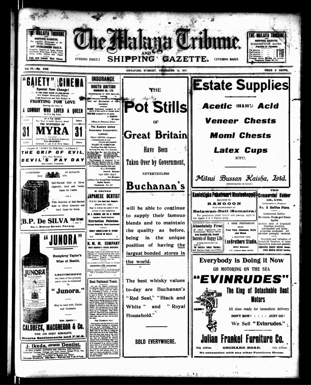 Miniature of Malaya Tribune 25 September 1917