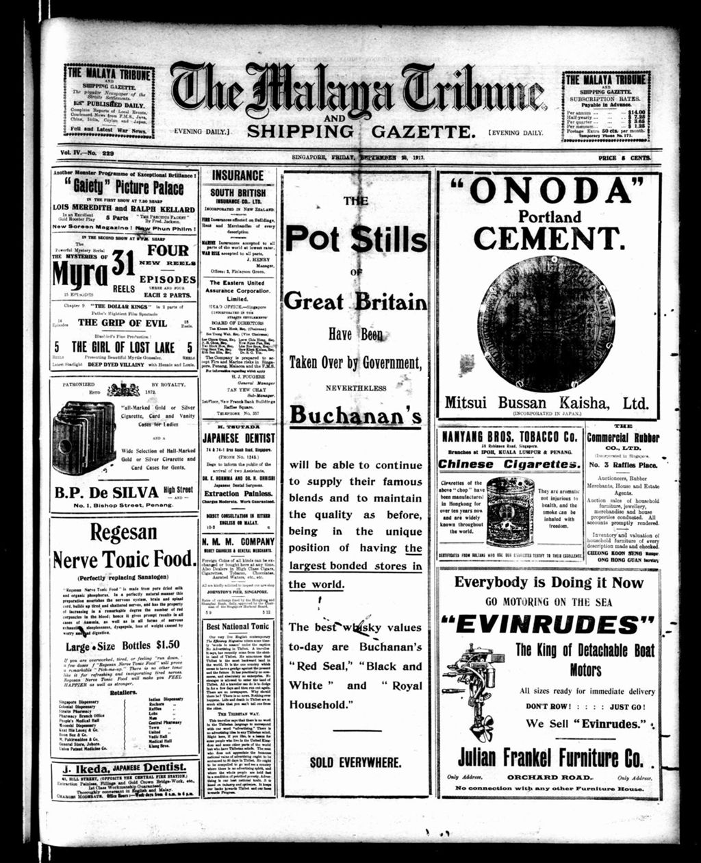 Miniature of Malaya Tribune 28 September 1917