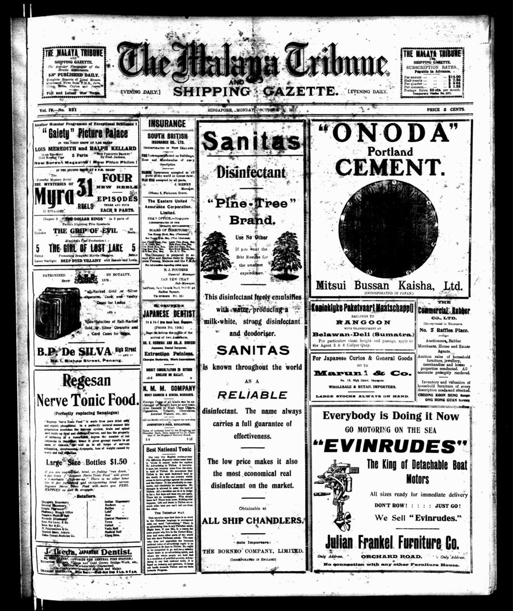 Miniature of Malaya Tribune 01 October 1917