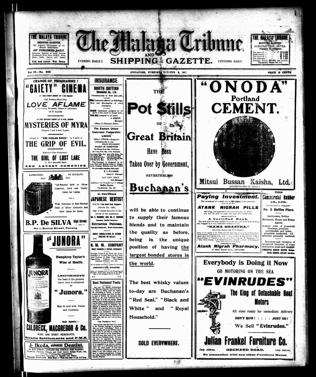 Miniature of Malaya Tribune 02 October 1917