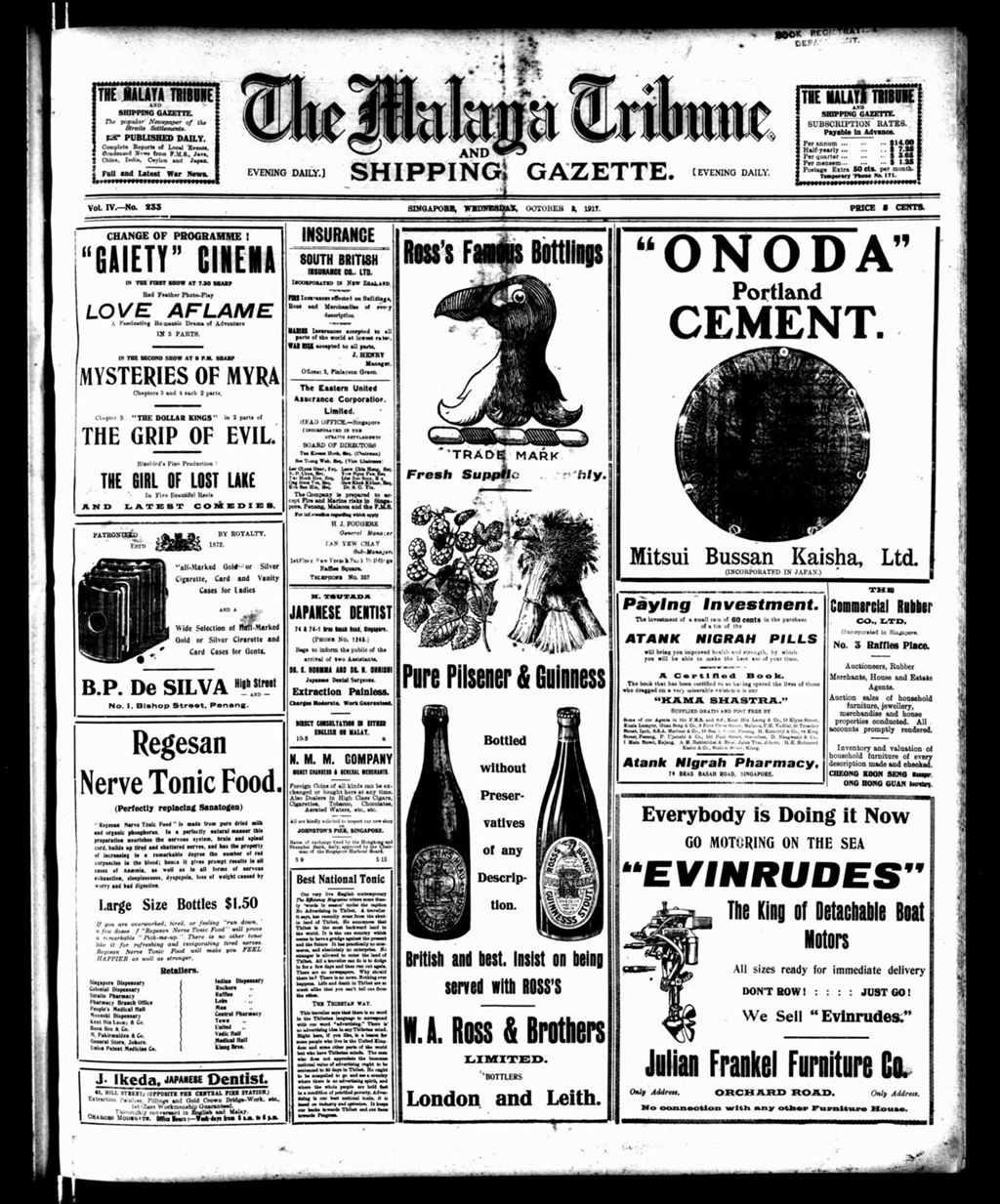 Miniature of Malaya Tribune 03 October 1917