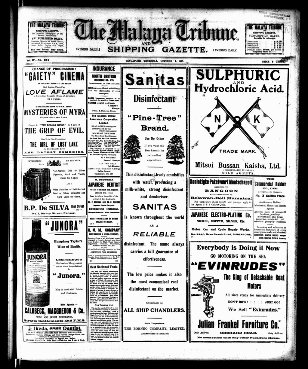 Miniature of Malaya Tribune 04 October 1917