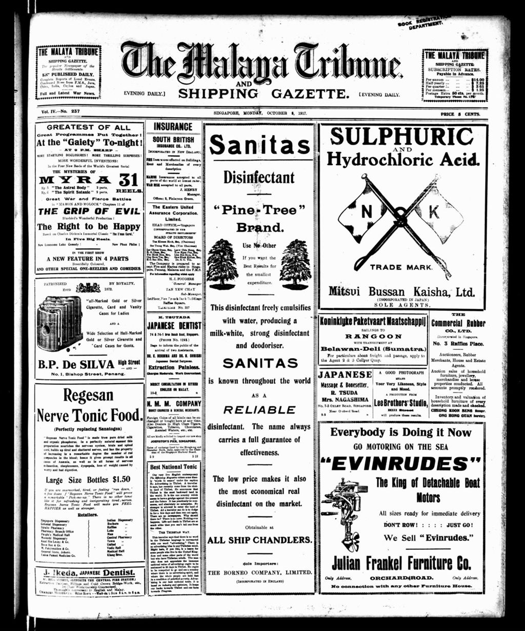 Miniature of Malaya Tribune 08 October 1917