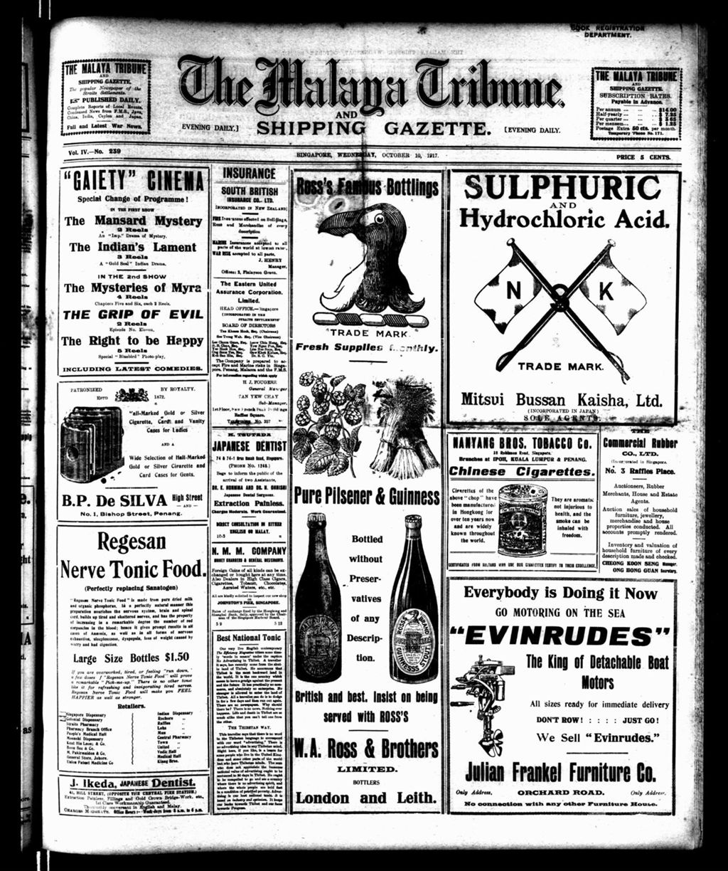 Miniature of Malaya Tribune 10 October 1917