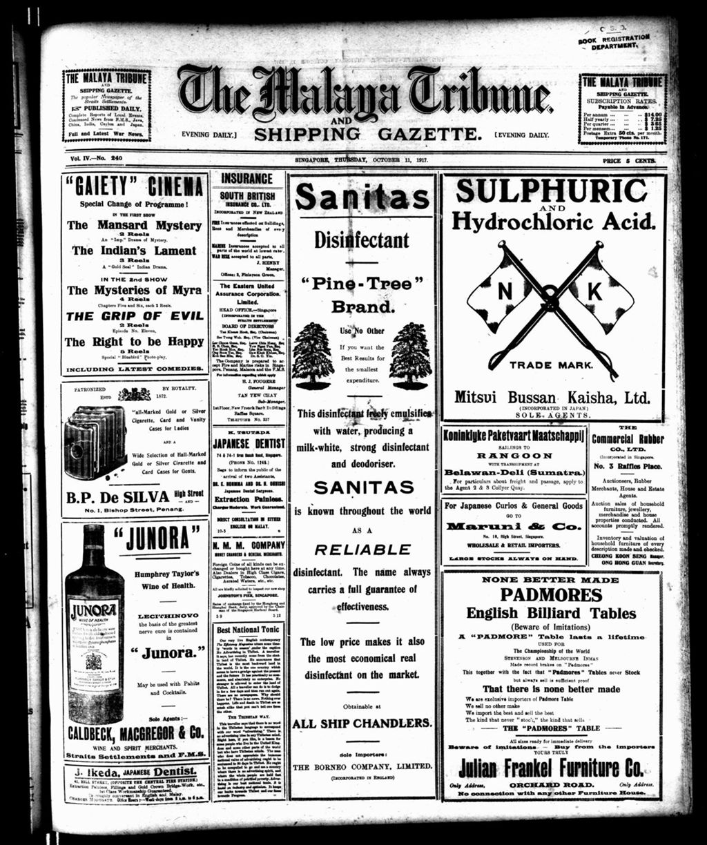 Miniature of Malaya Tribune 11 October 1917