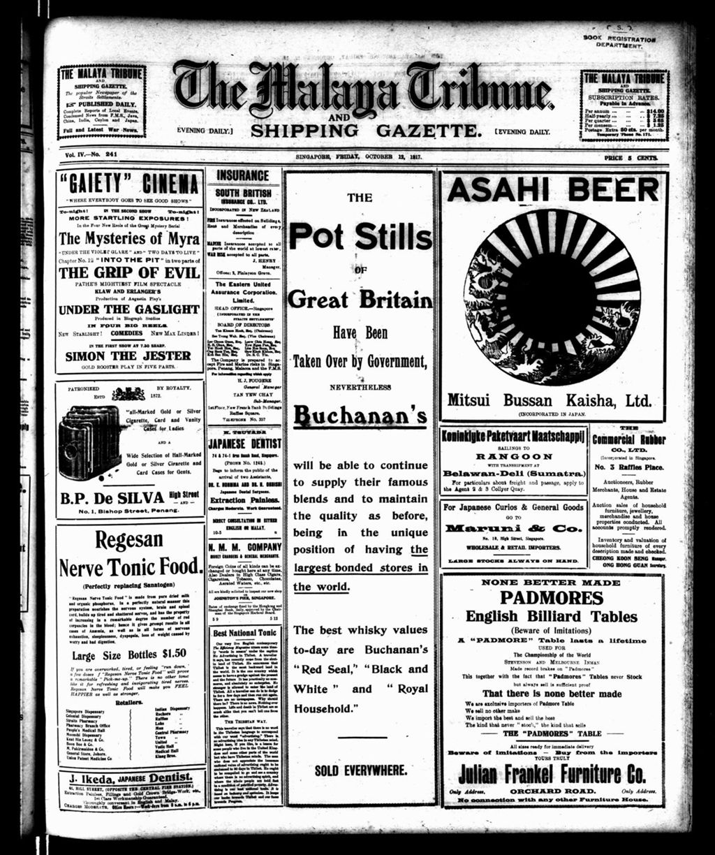 Miniature of Malaya Tribune 12 October 1917