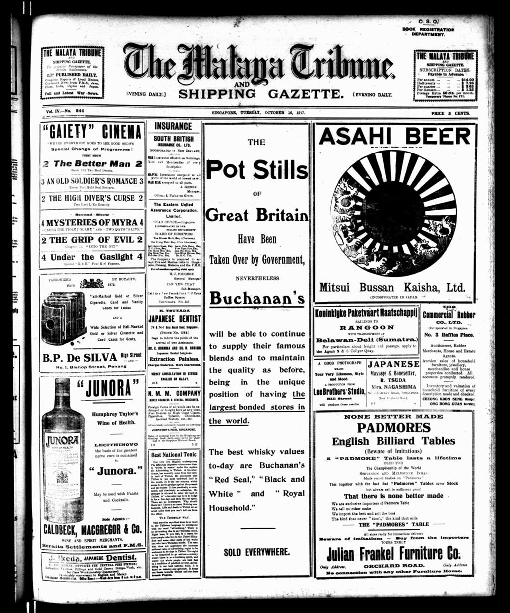 Miniature of Malaya Tribune 16 October 1917