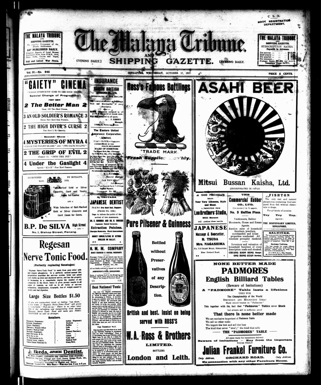 Miniature of Malaya Tribune 17 October 1917