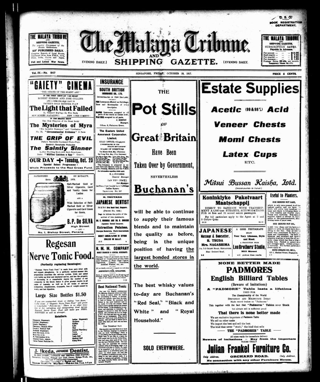 Miniature of Malaya Tribune 19 October 1917