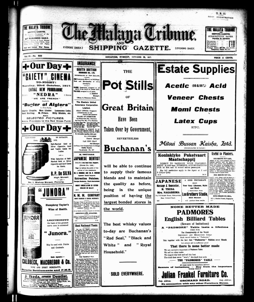 Miniature of Malaya Tribune 23 October 1917