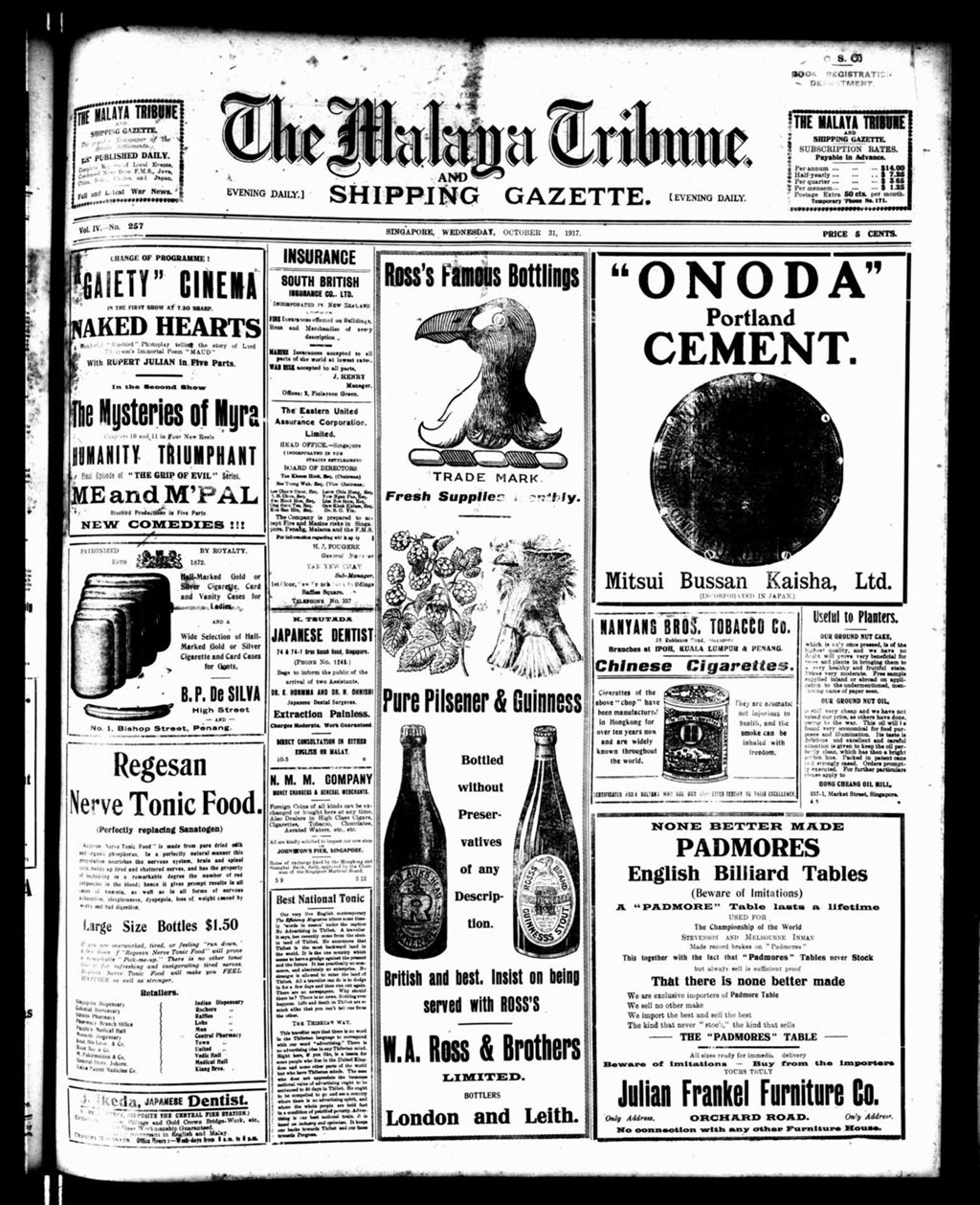 Miniature of Malaya Tribune 31 October 1917