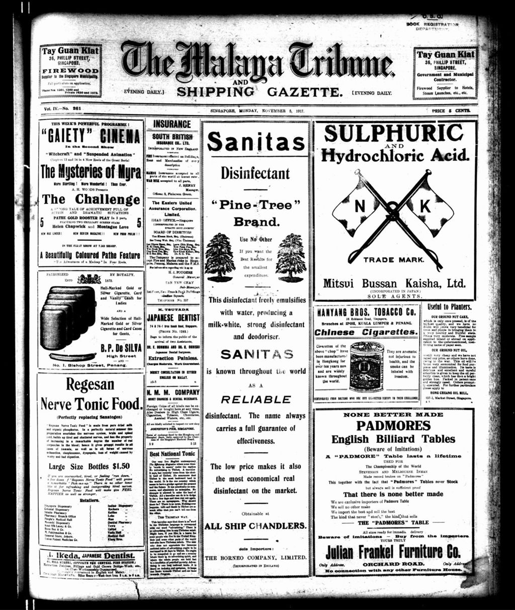 Miniature of Malaya Tribune 05 November 1917