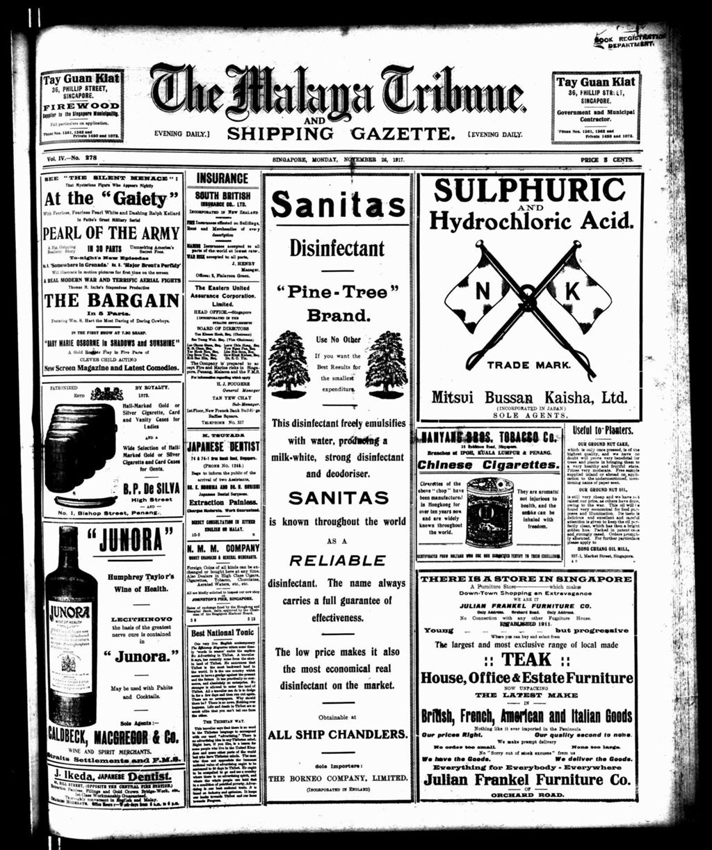 Miniature of Malaya Tribune 26 November 1917