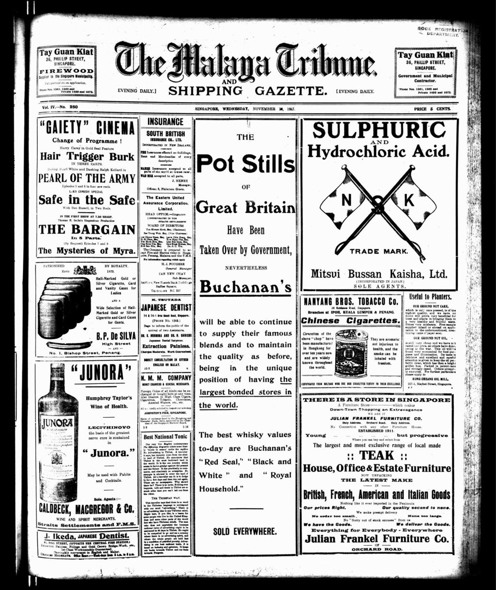 Miniature of Malaya Tribune 28 November 1917