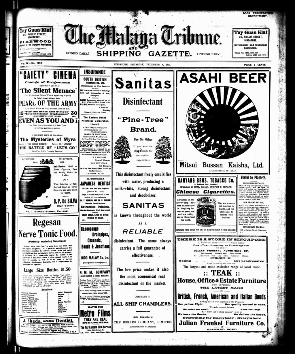 Miniature of Malaya Tribune 06 December 1917