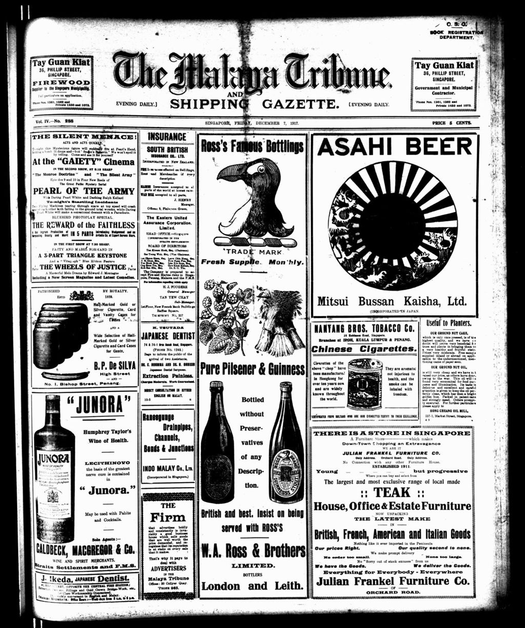 Miniature of Malaya Tribune 07 December 1917